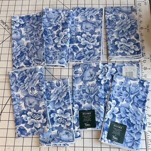 Laura Ashley Home Palace Garden Blue Floral Cotton Napkins Set of 8 Tobin USA